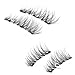 ICYCHEER Magnetic False Eyelashes, 3D Black Triple Magnetic, Ultra Thick Ultra Solf And Long For Entire Eyes, Glamorous, Natural Look, Handmade Reusable Three Magnet Eyelashes (Black) 1 Pair/4Pcs