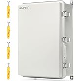 QILIPSU UL94-V0 Outdoor Electrical Box 24.2"x16.4"x9.1" Waterproof Junction Box Weatherproof PC/ABS Alloy Plastic IP66 Project Electric Enclosure Grey Hinged Door
