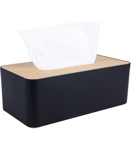 Boîte à Mouchoirs En Cuir Rectangulaire Noir – Élégante Et Étanché Pour Maison, Bureau, Voiture
