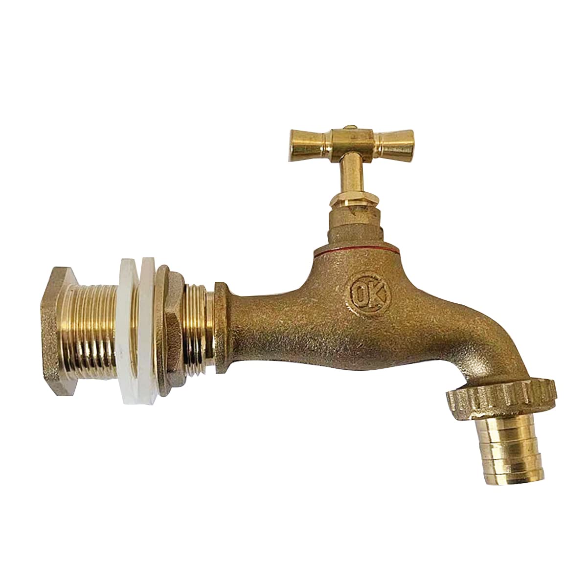 MACHSWON IBC Water Tank Tap IBC Tank Adapter Garden Faucet IBC Tote Tank Valve Drain Brass Slow Opening Tap Fitting With Base