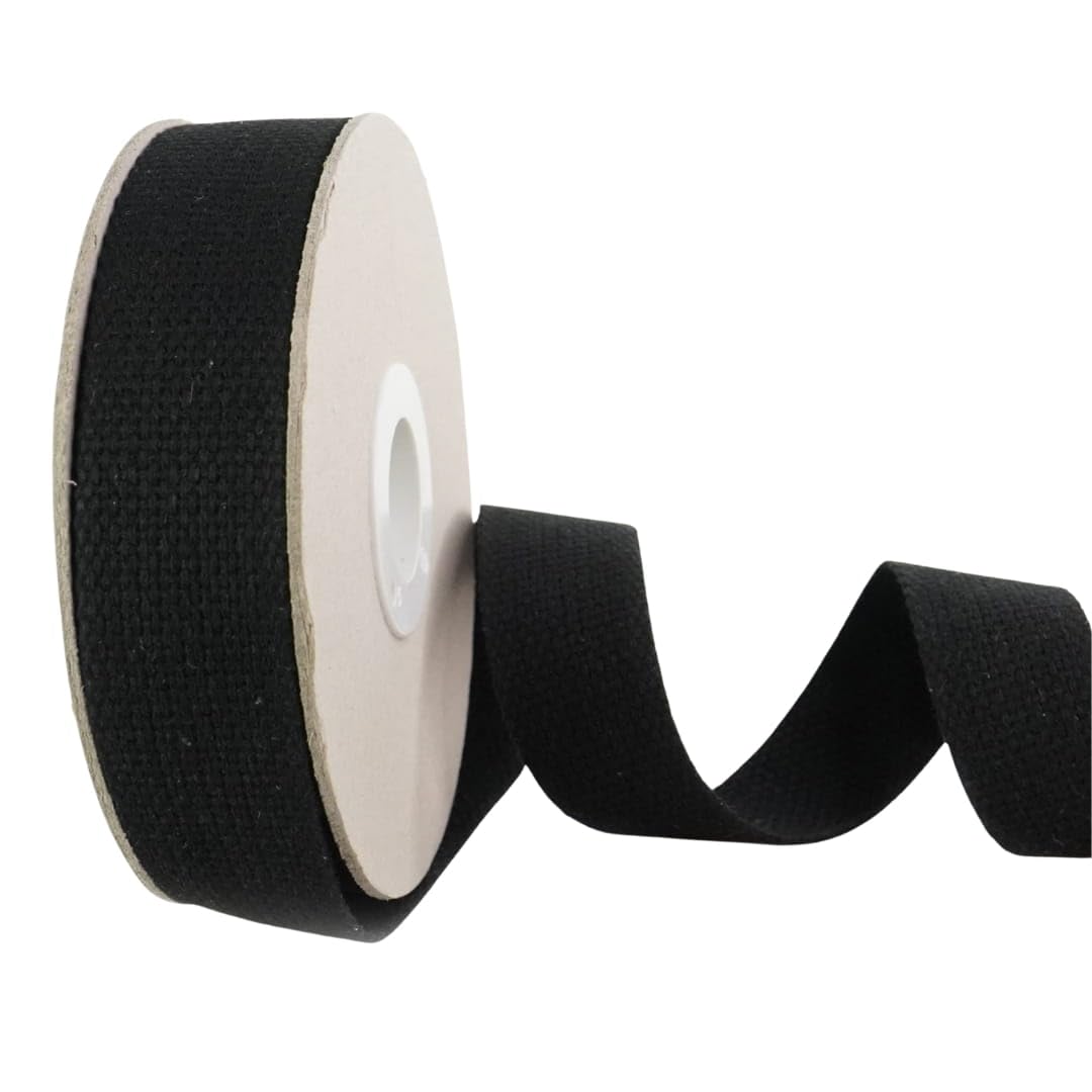 10m x 40mm Trimz Heavy Duty Cotton Webbing – Black — image 1