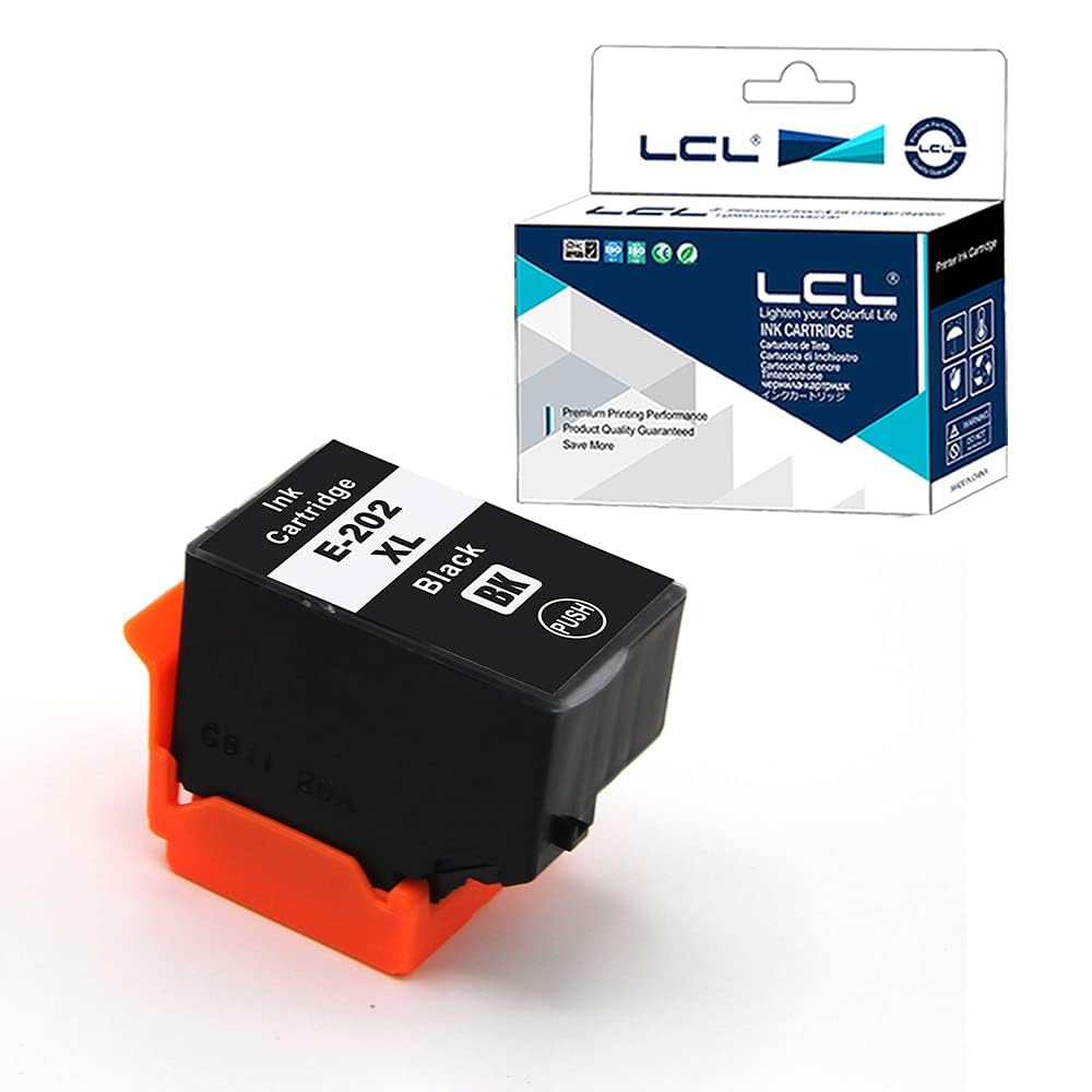 LCL Compatible Ink Cartridge 202 202XL C13T02G14010 (1Pack Black) Replacement for Epson Expression Premium XP-6000 XP-6005 XP-6100 XP-6105 XP6000 XP6005 XP6100 XP6105