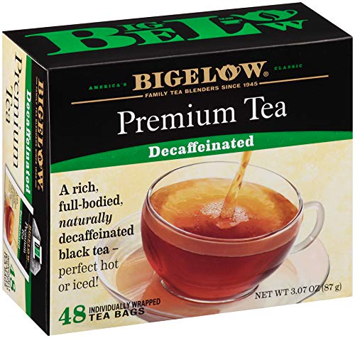 BIGELOW 48 COUNT PREMIUM DECAFFEINATED BLEND BLACK TEA (CASE OF 6), TOTAL 288 TEA BAGS, CONTAINS INDIVIDUALLY WRAPPED TEA BAGS, DECAF TEA