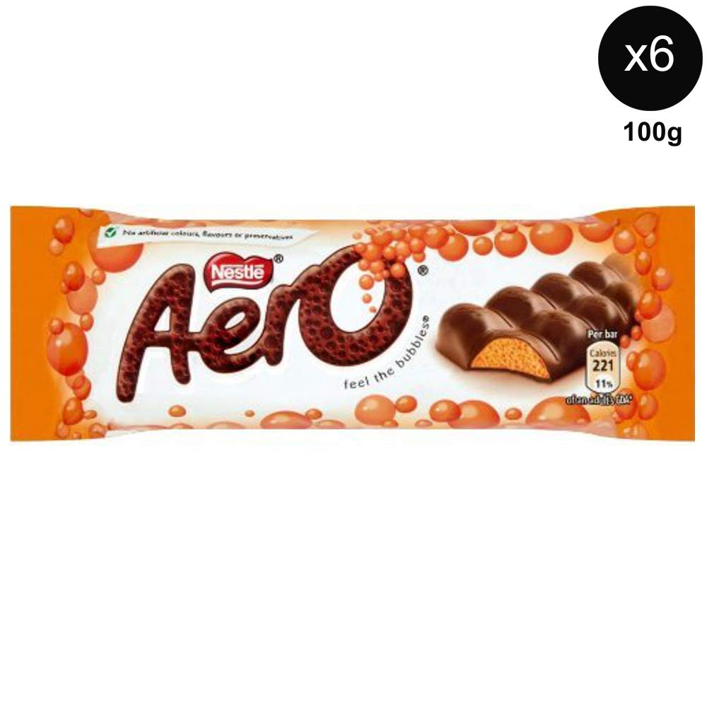 Nestles Aero Orange Chocolate 100gx 6 UK Chocolate Candy