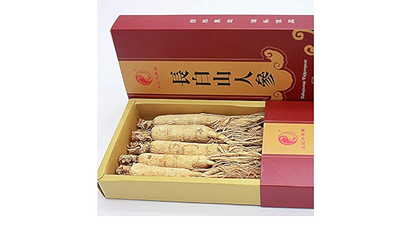 Amazon Com 东北特产吉林长白山人参白参生晒参干人参全须片泡酒料100克礼盒 Grocery Gourmet Food