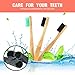 HailiCare Charcoal Bamboo Toothbrush - Pack of 3 Colors - Adults Size - Bamboo Charcoal Infused Bristles (Medium Bristle)