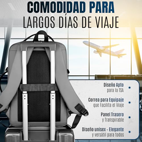 CJSME®️ Waterproof Travel Backpack Cabin Airplane Carry On Luggage with Laptop Compartment + Water Bottle Holder + USB Port / Anti-Theft Travel Suitcase Unisex Multifunction