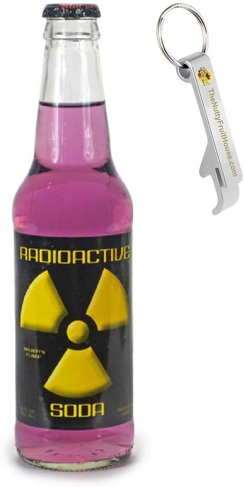 Martian Radioactive Mulberry Soda Pop 12-Ounce Bottle 1 Count (With Exclusive Stainless Steel Bottle Opener)