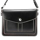 Dteck(TM) Universal Cube Pattern PU Leather Cross-Body Pouch/Purse[Shoulder Strap ][Card Slots]for Apple iPhone 6/6Plus,Samsung Galaxy S6/S6 Edge and other Phones Under 6.3 inches (3 Horizontal Black)