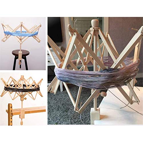 Wooden Swift Wool Yarn String Winder Holder,Knitting Umbrella Thread Fiber String String Winder, Hand Operated Winder, Ball Winders for Winding Lines Yarns Fiber Patchwork Sewing Supplies - Thumbnail 6