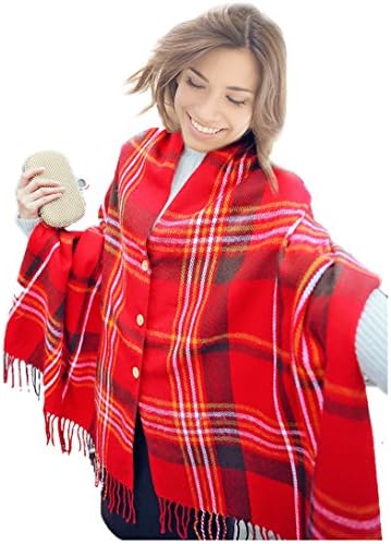 Scarfs for Women Shawls and Wraps, Head Wraps for Women, Plush Blanket, Plaid Blanket Scarf, Head Scarf for Women, Scarves, Head Wrap, Blanket Scarf, Plaid Scarf, Wraps for Women, Scarf for Women RED