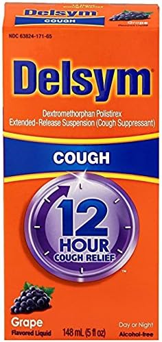 Delsym Adult 12 Hr Cough Relief Liquid, Grape, 5oz - Pack of 6