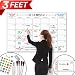 X Large Dry Erase Wall Calendar - 24"x 36" Premium Giant Oversized Undated Erasable Deadline Task Calendar for 2020 - Jumbo Monthly Task Organizer Planner for Home, Business & Dorm Room