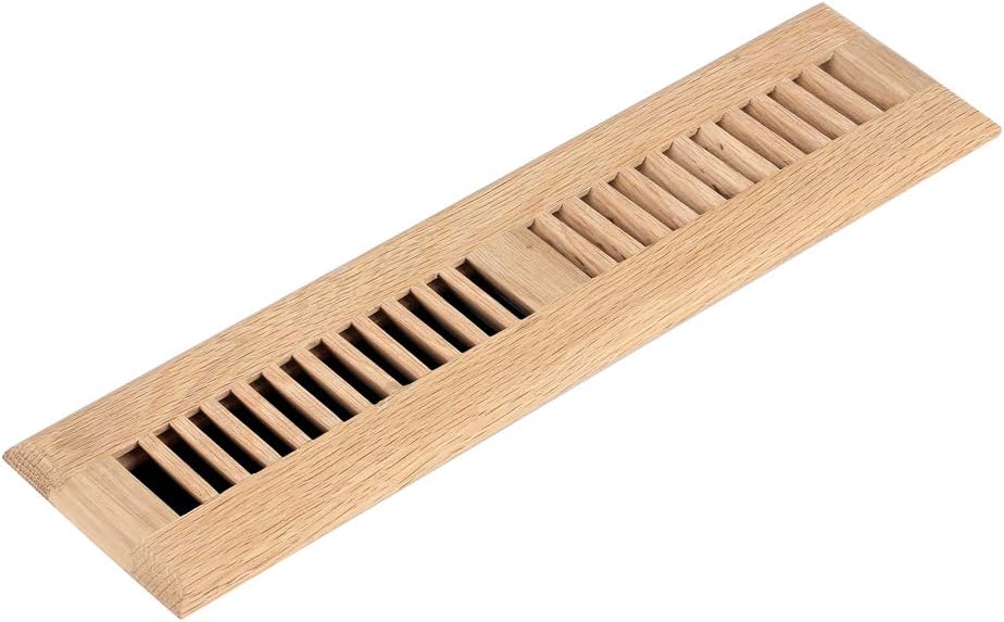 Registers, Grilles & Vents - Homewell White Oak Wood Floor Register, Drop in Vent Cover, 2x10 Inch, Unfinished