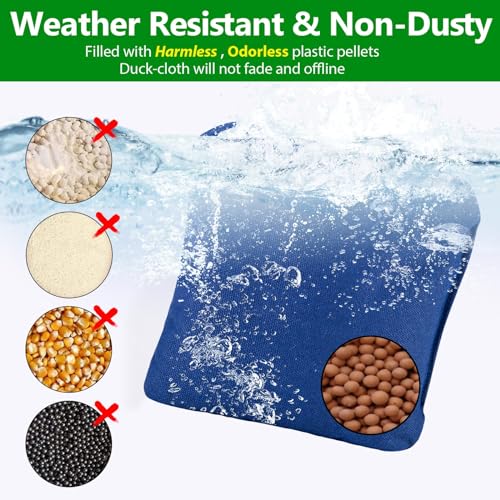 EunHo Cornhole Bean Bags Set of 8 Weather Resistant & Regulation Professional Size/Weight for Cornhole Games with Carry Bag