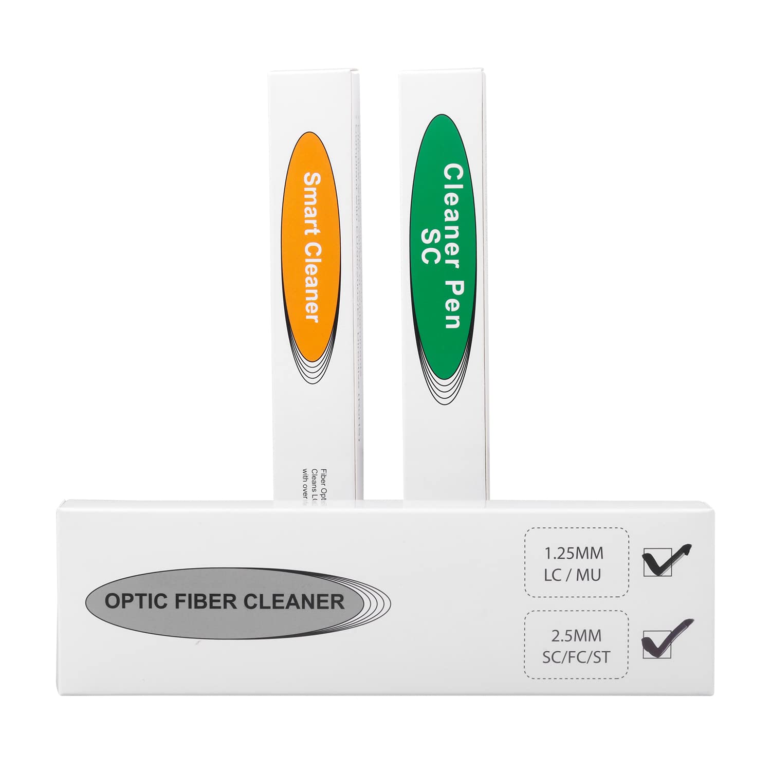 fyboptwu - 2 pcs Fiber Optic Cleaner Fiber Optic Tools Fiber Cleaning Pen for LC/MU Connector & SC/ST/FC Connector