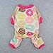 Fitwarm Sweet Donut Dog Pajamas, Cute Dog Clothes for Small Dogs Girl, Pet Onesie Clothing, 100% Breathable Cotton, Pink, XXL