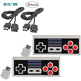 Wireless Controller for Nintendo NES Mini Classic Edition,2.4G Gamepad Entertainment System Console with Receiver,10FT Extension Cable,Super Gaming Joypad Controllers with Turbo Buttons 2 Pack