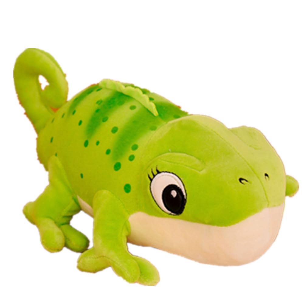 OUKEYI Cute Chameleon Stuffed Animal, Green Chameleon Plush Toy, 11.8 Inches