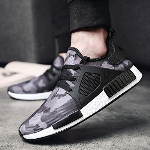 Sunfei Men's Athletic Fashion Casual Sneakers Outdoor Running Breathable Sports Shoes (43, Gray) - Thumbnail 6