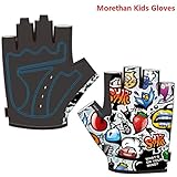 Kids Bike Gloves for Boys Girls Age 4 5 6 7 8 9 10 11 12 Optional, Fabric, Colourful, Lively Mountain Bike Gloves