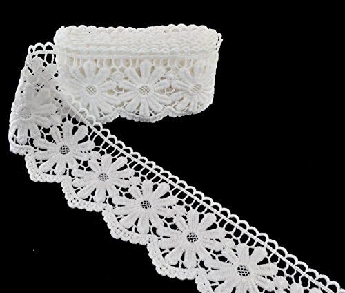 eZthings® Venise Edging Lace Trim From Eyelet Fabric For DIY Craft Venice Trims (3 Yard, Floral)