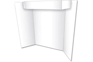 Eco Brites Two Cool Tri-Fold Poster Board, 24 X 36, White/White