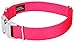 Premium Nylon Dog Collar with Metal Buckle for Small Medium Large Breeds (Large, 1 Inch, Hot Pink)