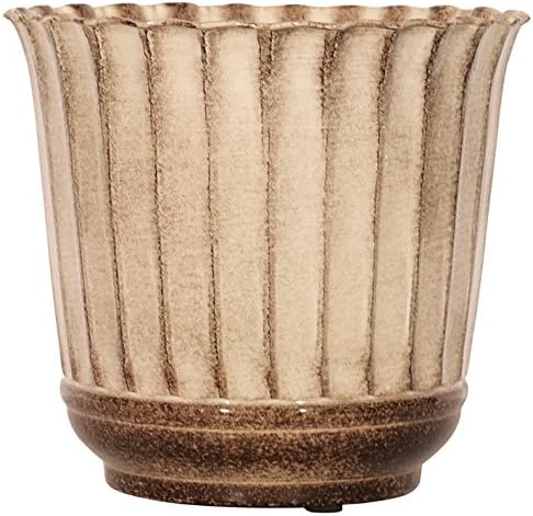 Robert Allen Mpt02068 Ironstone Revere Planter, Metal, Mocha Creme