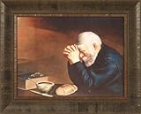Home Cabin Décor Grace by Eric Enstrom 17x21 Daily Bread Man Praying At Dinner Table Religious Pray Framed Art Print Picture