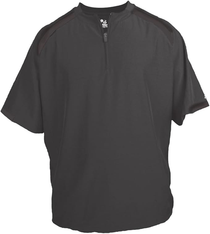 Badger Competitor Short Sleeve Pullover Windshirts Graphite/Graphite