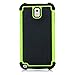 Galaxy Note 3, iSee Case (TM) Heavy Duty Dual Layer Hybrid Protective Cover Case for Samsung Galaxy Note 3 (Black on Green)