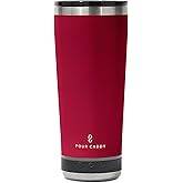 Go Caddy 18 oz Tumbler with Bluetooth Speaker, Insulated Stainless Steel Travel Cup with Lid, Hot & Cold Drink Beverage Container, Removable Speaker with Microphone, Rubber Base, Red