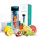 Savvy Infusion Flip Top Fruit Infuser Water Bottle - Unique Leak Proof Lid for Hikes, Outdoors - Dishwasher Safe Made with Tritan Shatter Proof Plastic - Great Gifts for Women - 24 Ounces Blue