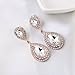Rhinestone Crystal Teardrop Drop Dangle Earrings for Women Girls, Gold Plated Women's Bridal Wedding Party Bridesmaid Prom Jewelry