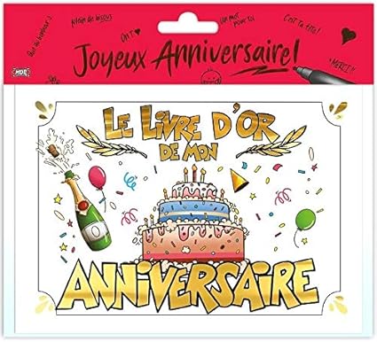 Generique R Ldor00 1 Livre D Or Joyeux Anniversaire Or Multicolore Festif Amazon Fr Cuisine Maison