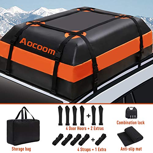 Aocoom Car Roof Bag Rooftop Cargo Carrier, 15 Cubic Feet Waterproof Car Top Luggage Storage Bag