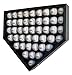 46 Baseball Display Case Holder Wall Cabinet Shadow Box Display Stand, 98% UV Protection and Lock, Black Finish Frame