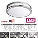 OSTWIN 14 Inch LED Flush Mount Ceiling Light, 21W (170W Equivalent), 1470 Lm, Dimmable Close to Ceiling Light Fixture for Kitchen Hallway Laundry, Brushed Nickel, 5000K, Energy Star, ETL