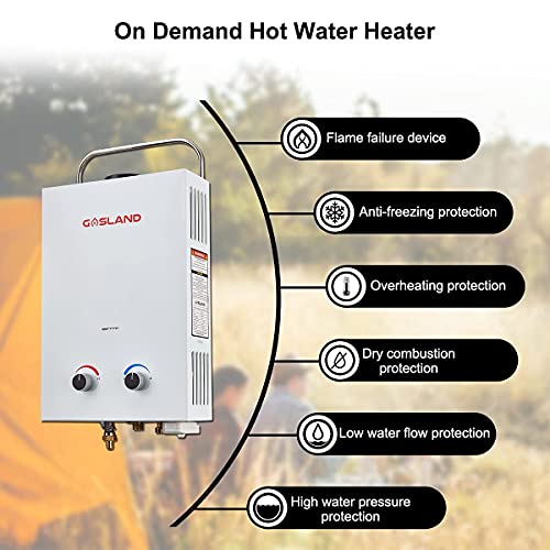 Propane Tankless Water Heater, GASLAND Outdoors BS158 1.58GPM 6L
