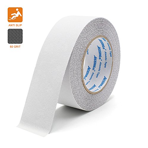 Anti Slip Adhesive Tape, Atemto Non Skid Abrasive Safety Tape 2inch 33ft Traction Heavy Duty Industry Grade Anti-Slip Anti-Skid Tape Grit Tape for Stairs Porch Bathroom Kids The Old (5cm, White)