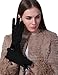 Women Winter Gloves Touch Screen Thick Warm Windproof Adult Hand Outdoor Mittens Gloves black (Fleece Lining) (BLACK)