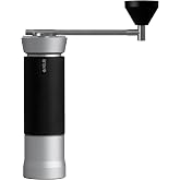 TIMEMORE M01 Manual Coffee Grinder with External Adjustment and Stainless Steel Patented Burr, Hand Coffee Grinder High Presicion Premium Expresso Coffee Grinder, Silver