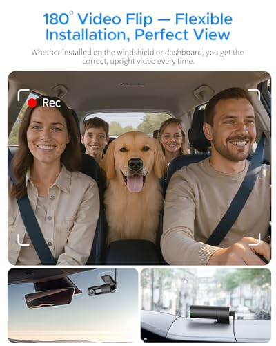 KAWA Dashcam Avant 3K,Rotation 360°,Commande Vocale,Caméra de Voiture WiFi | Mode Parking 24/7,G-Capteur,Vision Nocturne,Enregistrement en Boucle,Contrôle App,Carte TF 32Go,Camion,SUV,Camping-car