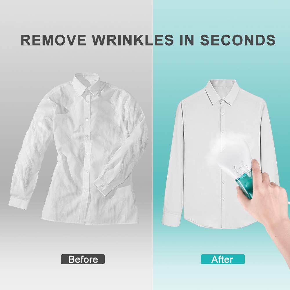 bedee Clothes Steamer, Handheld Steamer for Clothes, Portable Garment Steamer Travel Iron Wrinkle Remover - Mini Size, 25s Fast Heat-up, Auto-Off, Lightweight for Travel, Home and Office