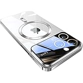 Doulings Magnetic Series Designed for iPhone 13 Pro Max Case,[Compatible with MagSafe][Military Drop &Full Camera Lens Protector],Electroplated Large Window Clear Shockproof Cover,Silver