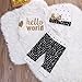 Newborn Baby Girl Boy Top Romper+Pants Leggings Hat Outfits Set (12-18 Months, White&Black)