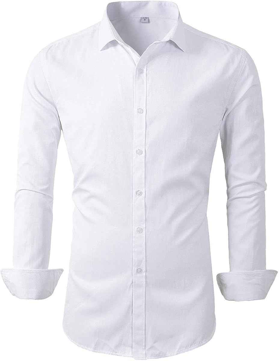 Beninos Mens Long Sleeve Slim Fit Dress Shirts at  Men’s Clothing store