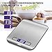 Toplus Digital Kitchen Scale Food Scale, Multifunction Stainless Steel Easy to Clean 11 lb 5 kg, Silver(Batteries Included)