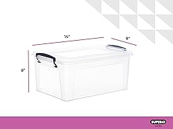 Superio Storage Bins with Lids- Clear Boxes for